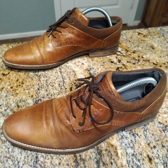 Bullboxer Davide Brown Leather Lace Up Casual Oxfords Dress Shoes Men's Sz 8 - Picture 4 of 12